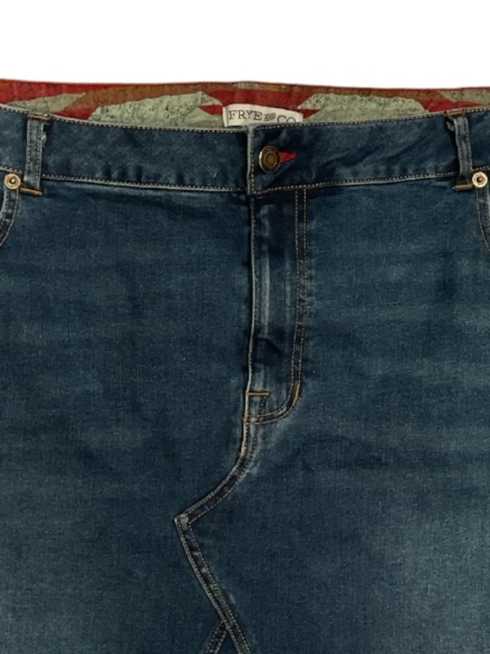 Frye and Co. Women’s Denim Mini Skirt Size 22W Raw Frayed Hem plus size skirt